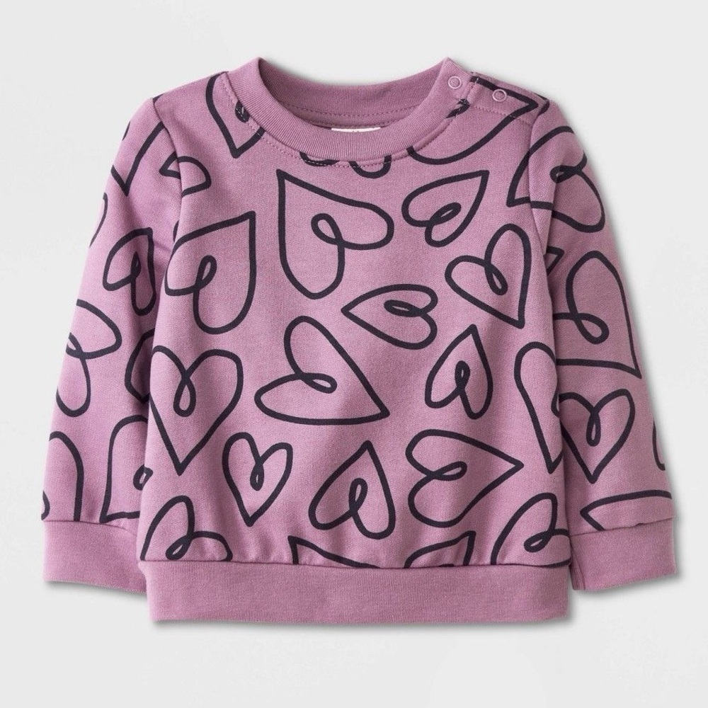 Cat & Jack Baby Hearts French Terry Sweatshirt